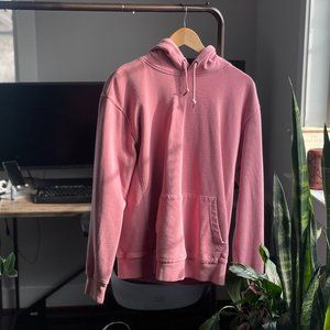 Garment-dyed french terry hoodie (Sunfaded Rose)